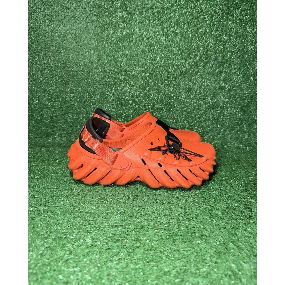 Crocs Echo Lockdown Clogs Womens Size 6 Lava Orange Black Beach Slides Sandals